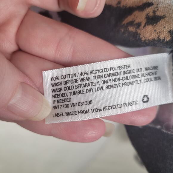 New Wild Fable black tie dye cropped fleece lined hoodie Size Large - Picture 5 of 7